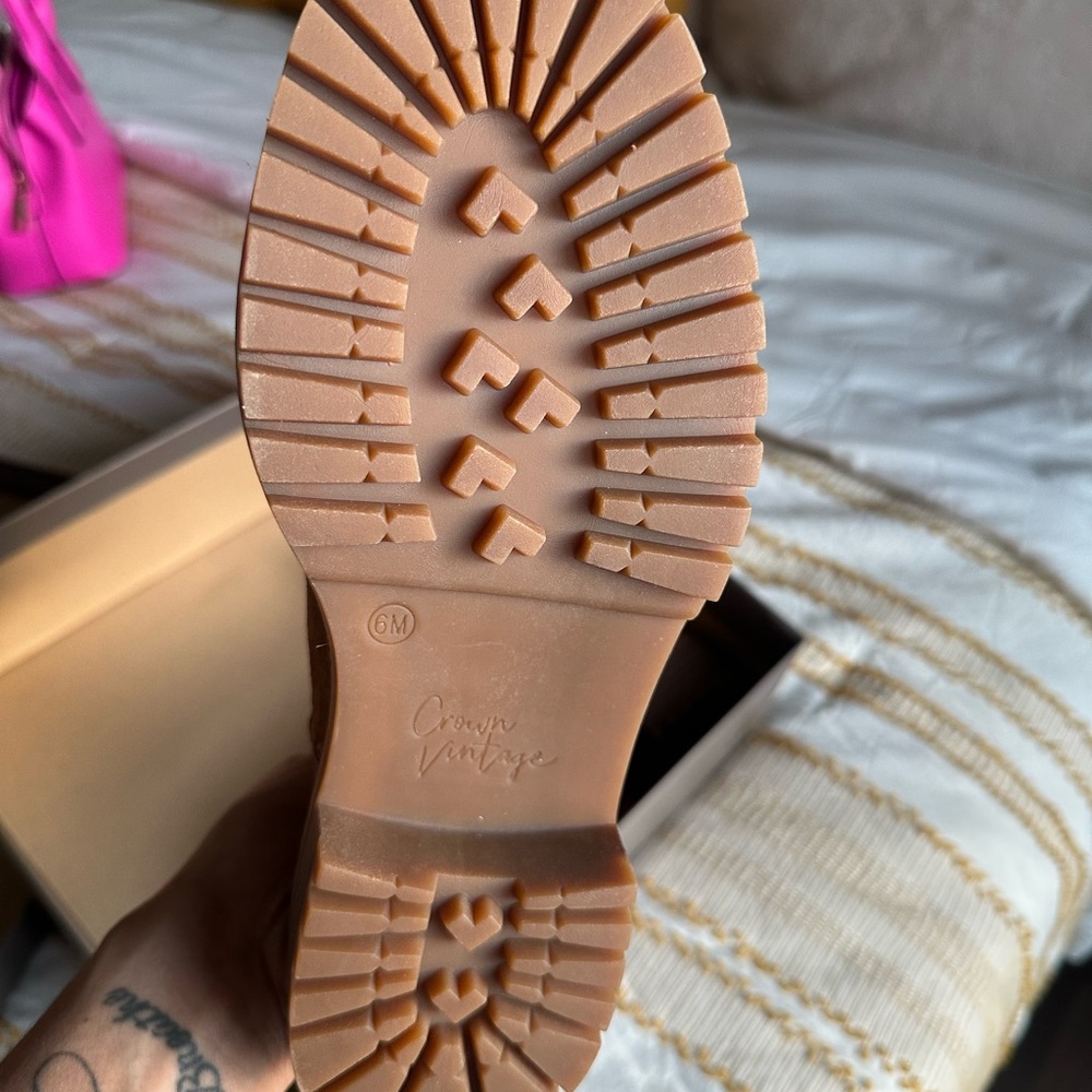 Crown Vintage Tan Suede Ankle Boots - Picture 3 of 4